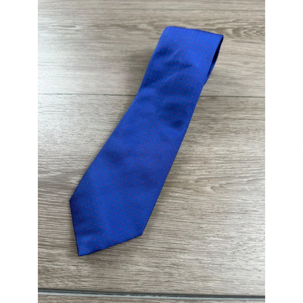 Thomas Pink Mens Silk Tie Dotted Pattern Blue OS